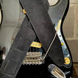 Etabeta - Tracolla in vera pelle - VELVET Guitar Strap | Nero