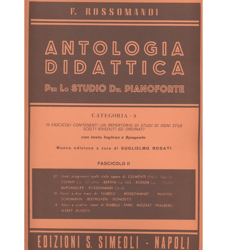 ANTOLOGIA DIDATTICA PER LO STUDIO DEL PIANOFORTE Cat.A fascicolo 2