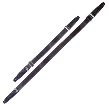 Magrabò tracolla per chitarra e basso Stripe SC Cotton Washed Nero 5 cm terminali Cocco Pros Nero, fibbia Recta Argento