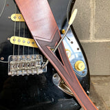 Etabeta - Tracolla in vera pelle - LEGS - Guitar Strap - Marrone Tamponato