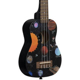 KALA Uk-Spacedout Ukulele Soprano Nero con Grafiche Satinato con Borsa