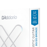 D'addario Corde rivestite XS 80/20 Bronze per chitarra acustica, scalatura Light 12-53 XSABR1253