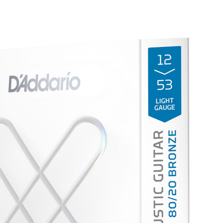 D'addario Corde rivestite XS 80/20 Bronze per chitarra acustica, scalatura Light 12-53 XSABR1253