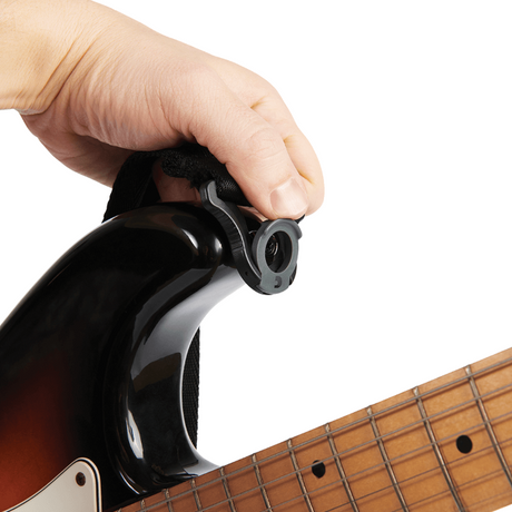 D'addario Auto Lock Guitar Strap, Black Padded Diamonds 50BAL02