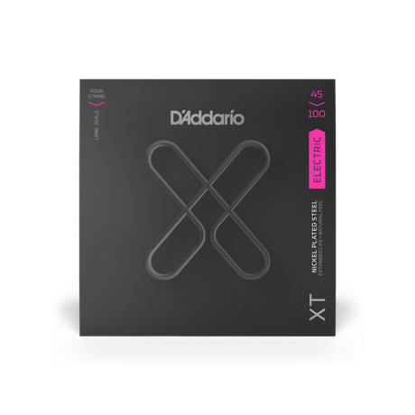 D'ADDARIO Corde rivestite XT Nickel per basso a scala lunga, scalatura Regular Light 45-100