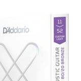 D'addario Corde rivestite XS 80/20 Bronze per chitarra acustica, scalatura Custom Light 11-52 XSABR1152