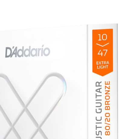 D'addario XSABR1047  Corde rivestite XS 80/20 Bronze per chitarra acustica, scalatura Extra Light 10-47