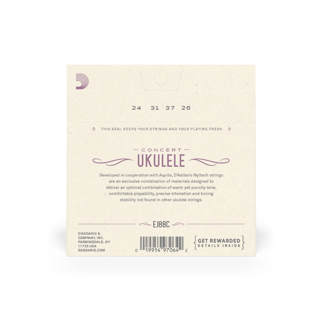 Corde D’Addario EJ88c in nyltech per ukulele Concerto