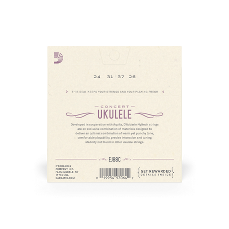 Corde D’Addario EJ88c in nyltech per ukulele Concerto