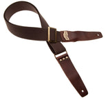 Magrabò tracolla per chitarra e basso Stripe SC Cotton Marrone 5 cm - terminali Twinkle Marrone Scuro, fibbia Recta Ottone