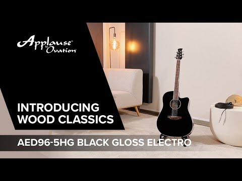 Applause Chitarre elettroacustiche Wood Classics AED96-5HG Black Gloss Electro