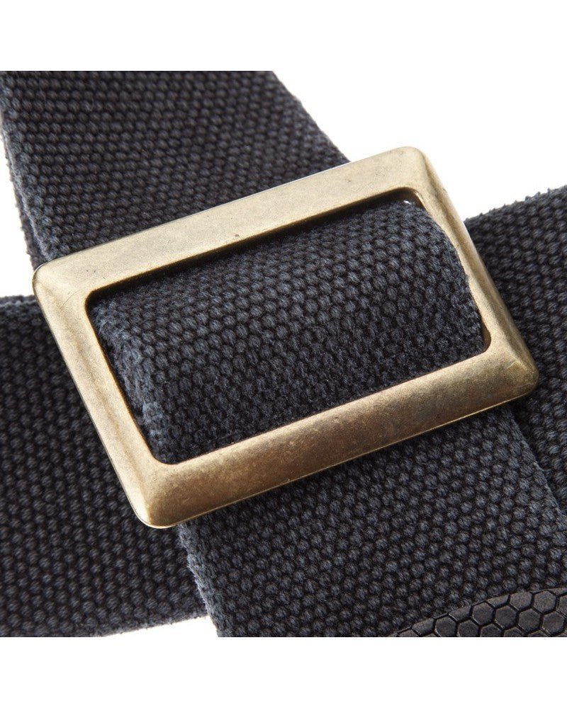 Tracolla Magrabò Stripe SC Cotton Washed Nero 5 cm terminali Twinkle Nero, fibbia Recta Ottone