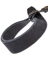 Tracolla Magrabò Stripe SC Cotton Washed Nero 5 cm terminali Twinkle Nero, fibbia Recta Ottone