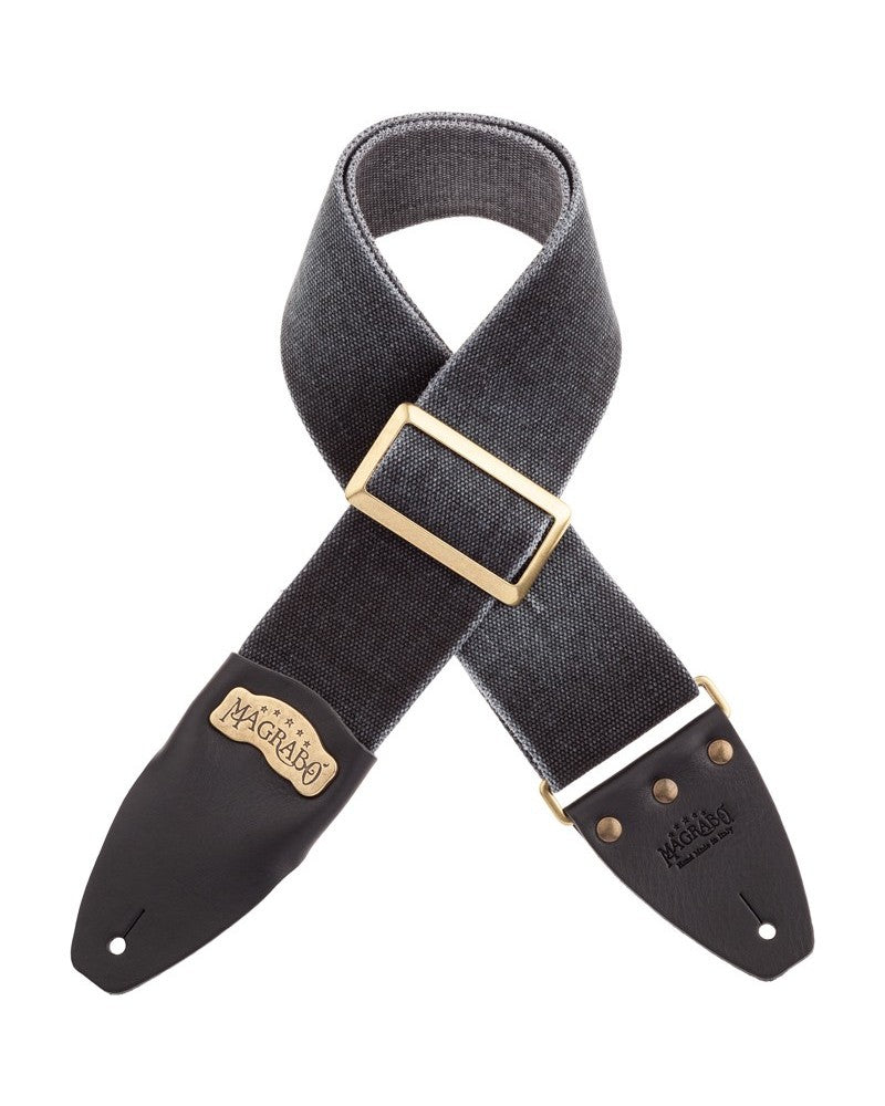 Stripe SC Cotton Washed Nero 8 cm terminali Core Nero, fibbia Recta Ottone