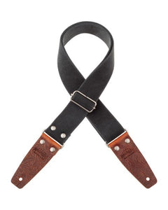 Stripe SC Entry Olded Nero 5 cm terminali Embossed Flores Marrone fibbia Argento Antico