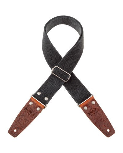 Stripe SC Entry Olded Nero 5 cm terminali Embossed Flores Marrone fibbia Argento Antico