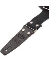Stripe SC Entry Olded Nero 5 cm terminali Embossed Flores Nero fibbia Argento Antico