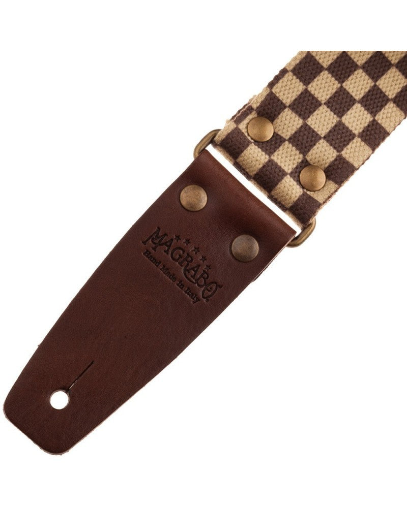 Stripe SC Retrò Chess 5 cm terminali Marrone fibbia Ottone