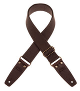 Tracolla Magrabò - Stripe SC Entry Marrone 5 cm terminali Marrone Scuro fibbia Ottone Antico