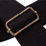 Magrabò Tracolla Stripe SC Entry Nero 5 cm terminali Marrone Scuro fibbia Ottone Antico