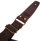 Tracolla Magrabò - Stripe SC Entry Marrone 5 cm terminali Marrone Scuro fibbia Ottone Antico