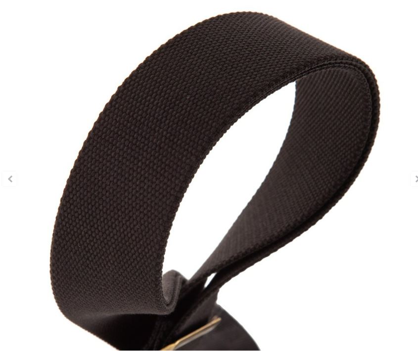 Magrabò Tracolla per chitarra e basso - Stripe SC Cotton Nero 5 cm terminali Twinkle Nero, fibbia Recta Ottone