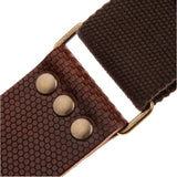 Magrabò tracolla per chitarra e basso Stripe SC Cotton Marrone 5 cm - terminali Twinkle Marrone Scuro, fibbia Recta Ottone