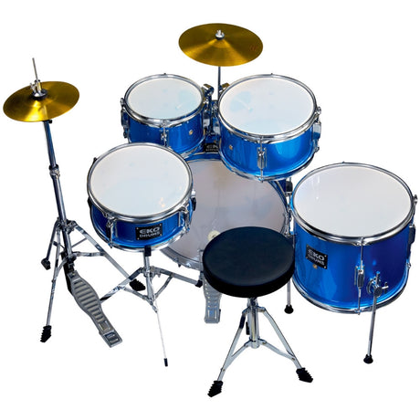 Batteria acustica Eko ED-200 DRUM KIT METALLIC BLUE - 5 PEZZI