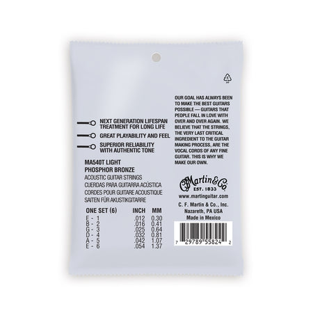 MARTIN & CO. - MA540T AUTHENTIC LIFESPAN 2.0 LIGHT PHOSPHOR BRONZE