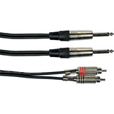 YELLOW CABLE - K03-3 CAVO SEGNALE STEREO 2X RCA MASCHIO/2X JACK TS