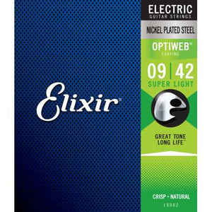 Muta per chitarra Elettrica Elixir - 19002 ELECTRIC NICKEL PLATED STEEL OPTIWEB 9/42