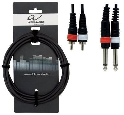Alpha audio 190215 cavo 2 jack mono 6,3 mm - 2 rca.  3 mt