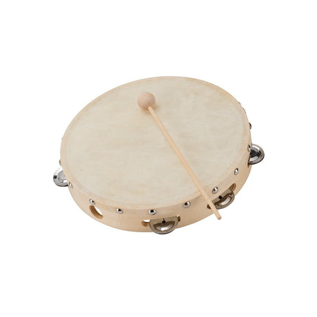 SOUNDSATION ST1R-08 TAMBURELLO IN ACERO CON PELLE NATURALE E PIATTELLI 8"