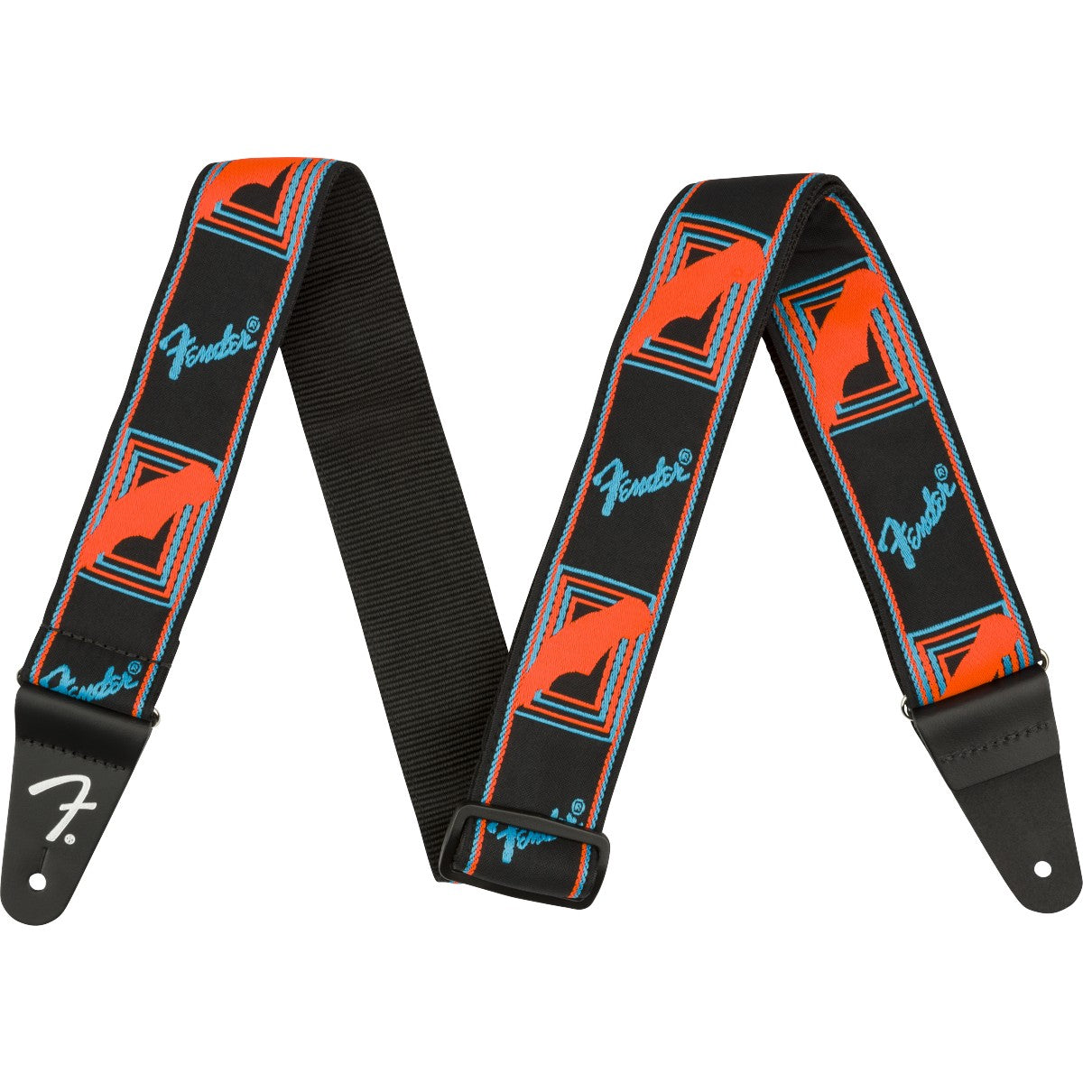 FENDER 0990681302  TRACOLLA FENDER NEON MONOGRAMMED, BLUE/ORANGE