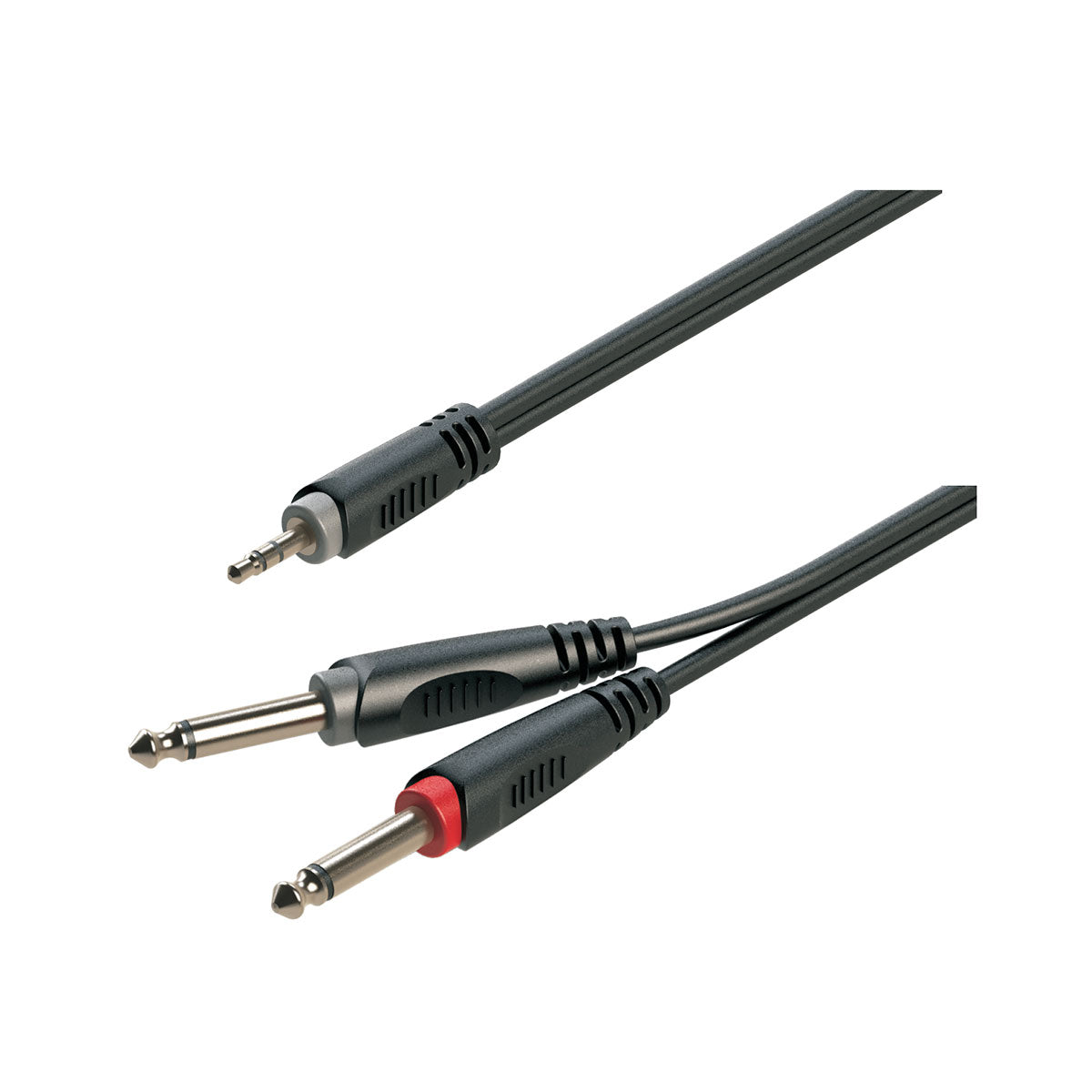 SOUNDSATION SJJJ-30BK CAVO ADATTATORE A Y 3.5MM JACK MASCHIO STEREO - 2X6.3MM JACK MASCHIO MONO / 3MT