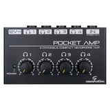 SOUNDSATION POCKET-AMP MINI AMPLIFICATORE PER CUFFIE A 4 CANALI CON ALIMENTATORE