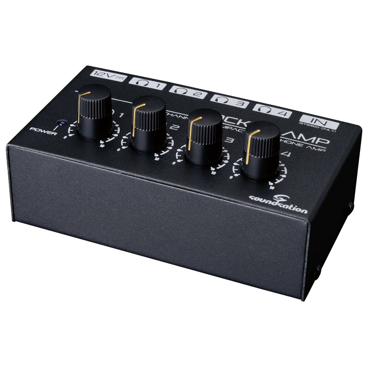 SOUNDSATION POCKET-AMP MINI AMPLIFICATORE PER CUFFIE A 4 CANALI CON ALIMENTATORE