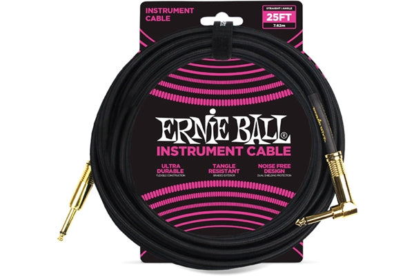 ERNIE BALL - 6058 CAVO BRAIDED BLACK/BLACK 7,62 M