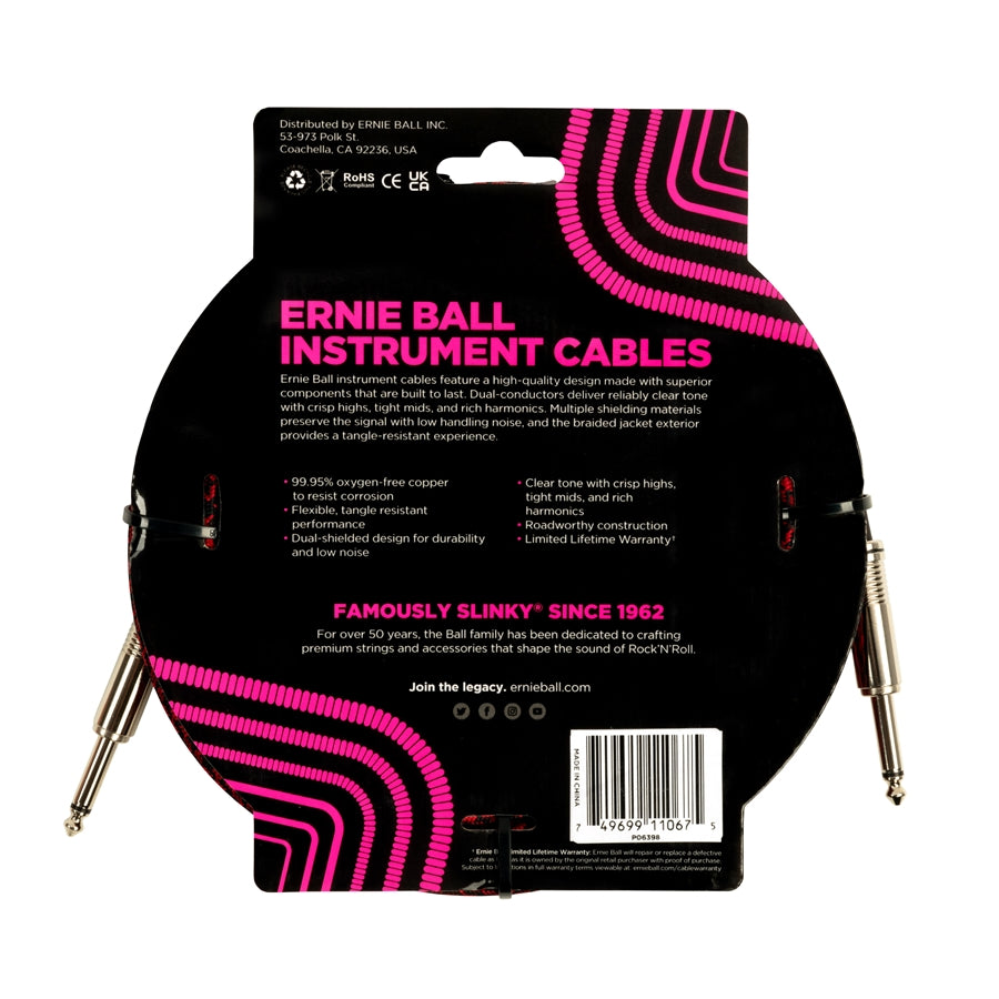 ERNIE BALL - 6398 BRAIDED STRAIGHT STRAIGHT 7.6M