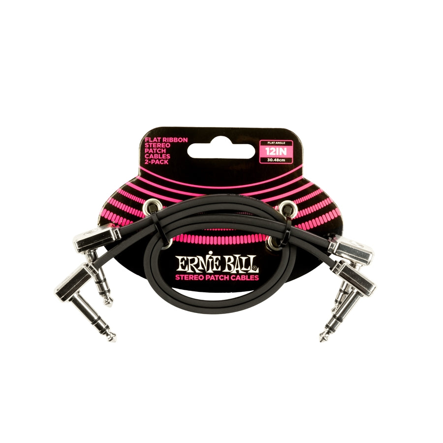 ERNIE BALL - 6405 FLAT RIBBON STEREO PATCH CABLE 30,48CM 2-PK