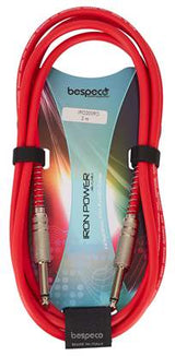 Bespeco, IRO100RD Cavi per strumenti - jack Ø 6,3 mm - jack Ø 6,3 mm, Lunghezza 1m