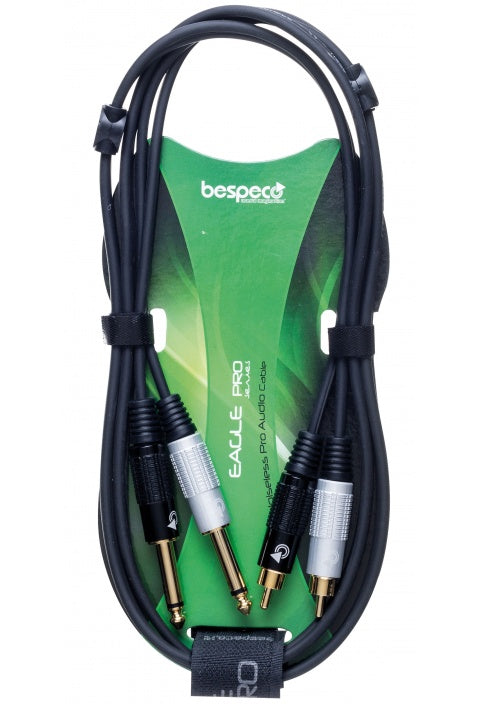 Bespeco EAGLE PRO  Cavo interlink - 2 x jack Ø 6,3 mm - 2 x RCA  EAY2JR150 - 1,5 metri