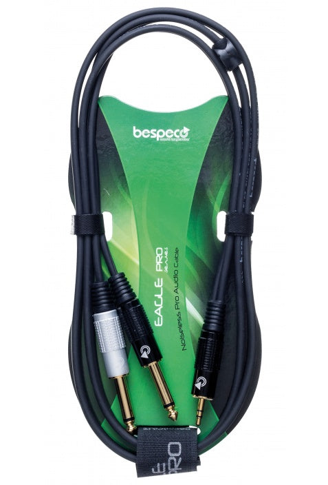 BESPECO EAGLE PRO  Cavo interlink - jack stereo Ø 3,5 mm - 2 x jack Ø 6,3 mm  EAYMSJ300 - 3 metri