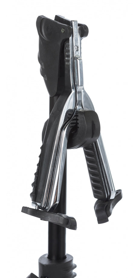 Bespeco KG10 - Supporto alto per chitarra e basso con sistema di bloccaggio