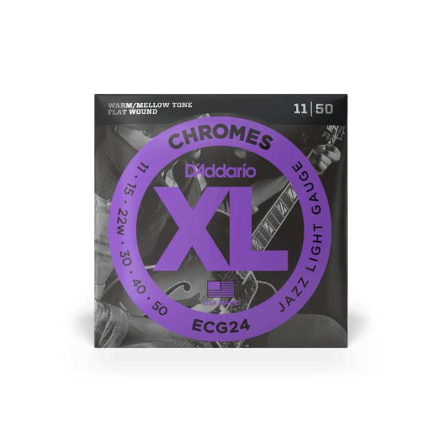 MUTA PER CHITARRA ELETTRICA ECG24 Daddario 11-50 FLAT WOUND