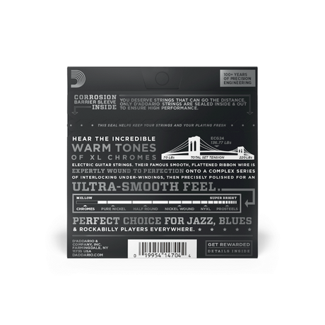 MUTA PER CHITARRA ELETTRICA ECG24 Daddario 11-50 FLAT WOUND