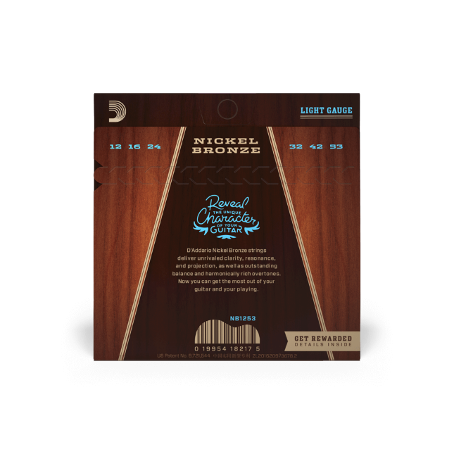 D'addario MUTA PER CHITARRA ACUSTICA NB1253 Nichel Bronze 12-53