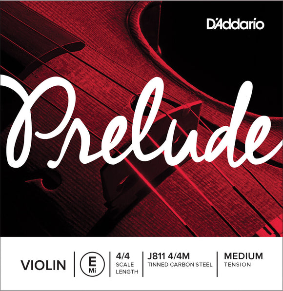 J811 4/4M  Corda singola MI D'Addario Prelude per violino, scala 4/4, tensione media