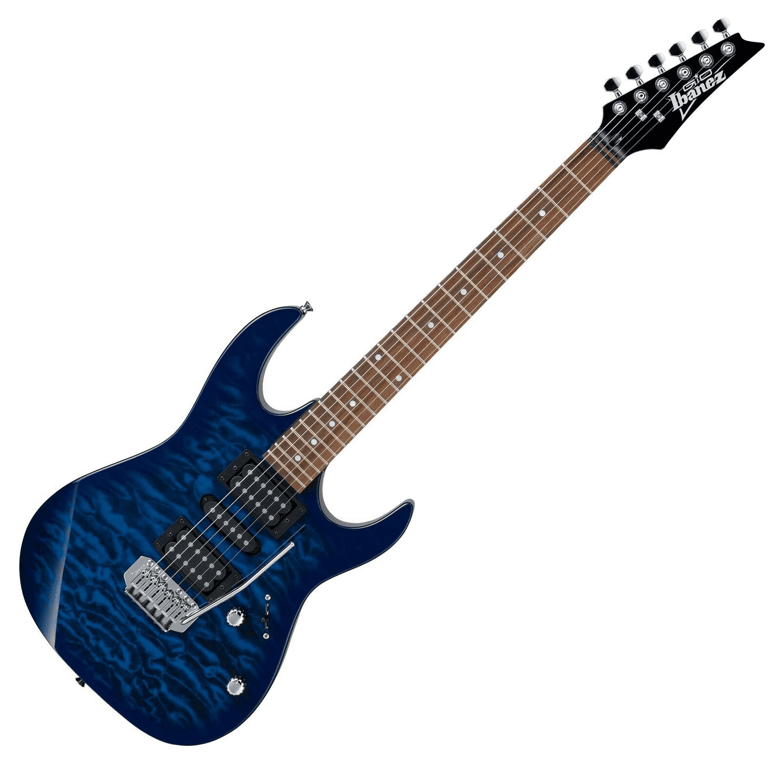 Chitarra Elettrica Ibanez GRX70QA-TBB | Manico In Acero | Pickup Infinity | Colore Transparent Blue Burst - Foto 2