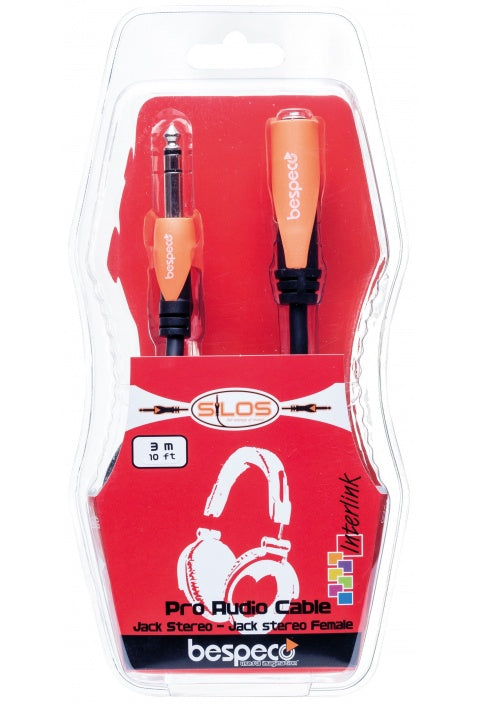 BESPECO SILOS  Cavo prolunghe - jack stereo Ø 6,3 mm - presa jack stereo Ø 6,3 mm  SLFJJ300 - 3 metri